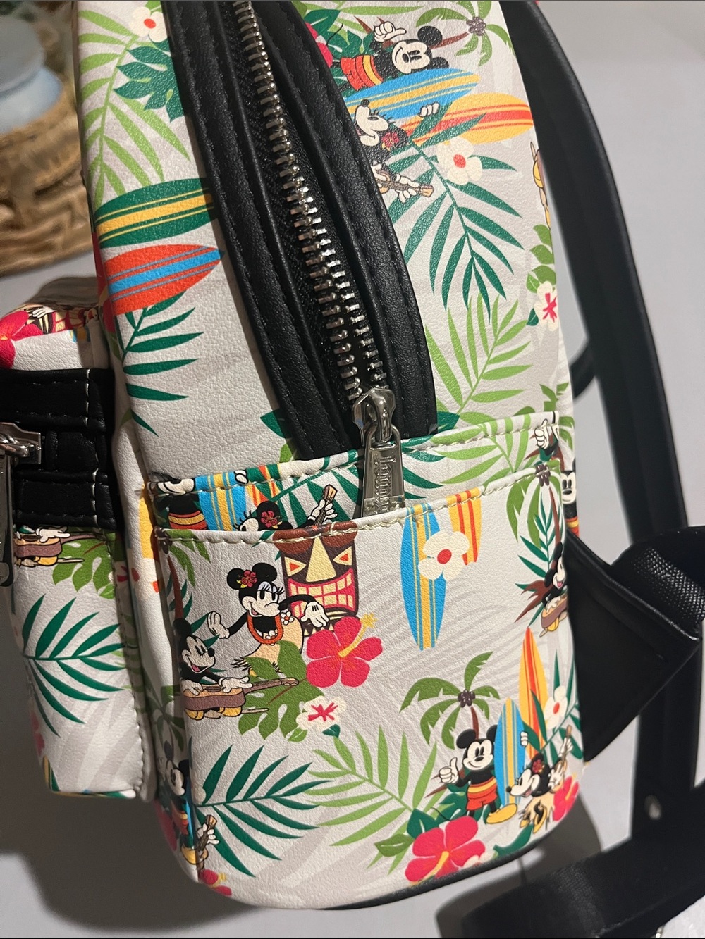 Loungefly White Tropical Mickey Surf Mini Backpack - Picture 11 of 11